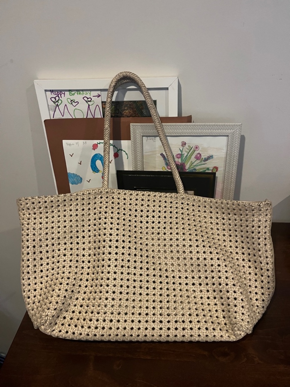 Madewell Cream Braided Tote Bag with Rope Handles